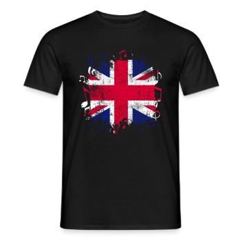 Großbritannien Musik - Männer T-Shirt - Schwarz - Vorne - AI Model Male 178 light (178cm)