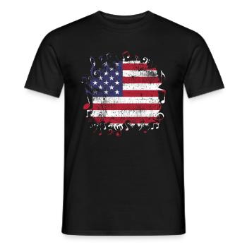 Musique drapeau USA - T-shirt homme - noir - Devant - AI Model Male 178 light (178cm)