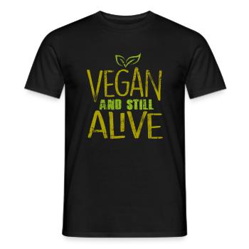 Vegan - Men's T-Shirt - black - Front - AI Model Male 178 light (178cm)