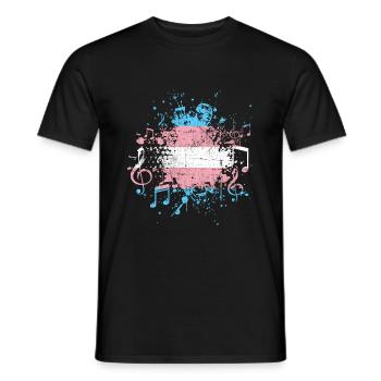 Transgender music - Men's T-Shirt - black - Front - AI Model Male 178 light (178cm)