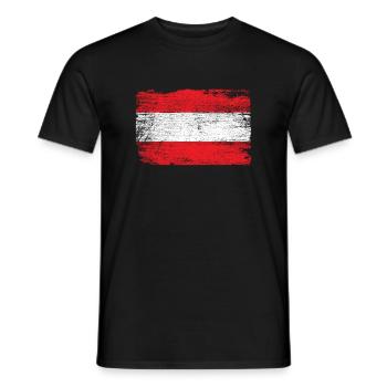 Austria flag - Men's T-Shirt - black - Front - AI Model Male 178 light (178cm)