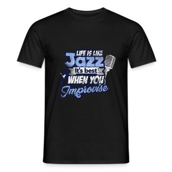 Jazz - Männer T-Shirt - Schwarz - Vorne - AI Model Male 178 light (178cm)