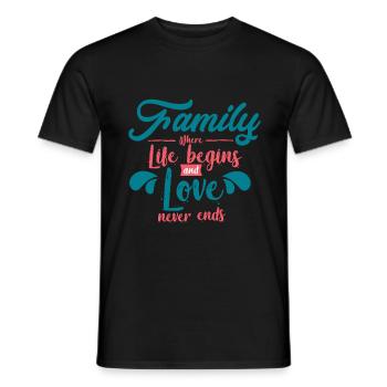 family - Men's T-Shirt - black - Front - AI Model Male 178 light (178cm)