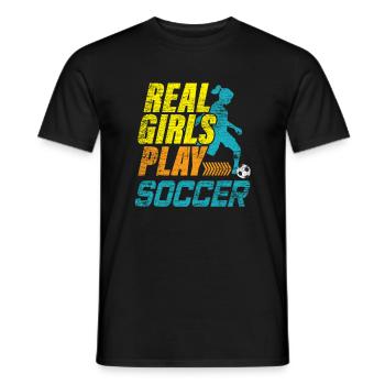 Frauenfußball Fußball - Männer T-Shirt - Schwarz - Vorne - AI Model Male 178 light (178cm)