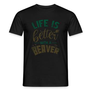 castor - T-shirt homme - noir - Devant - AI Model Male 178 light (178cm)