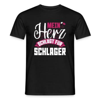 Schlager love - Men's T-Shirt - black - Front - AI Model Male 178 light (178cm)