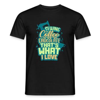 Sewing sewing machine - Men's T-Shirt - black - Front - AI Model Male 178 light (178cm)