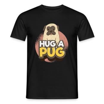 Mops - Männer T-Shirt - Schwarz - Vorne - AI Model Male 178 light (178cm)