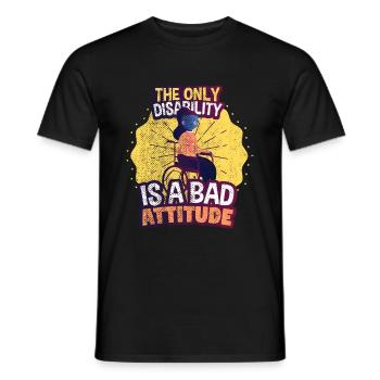 Rollstuhl - Männer T-Shirt - Schwarz - Vorne - AI Model Male 178 light (178cm)