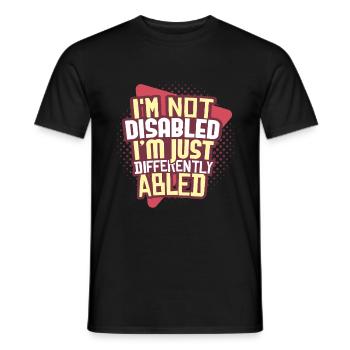 Disability wheelchair - Men's T-Shirt - black - Front - AI Model Male 178 light (178cm)