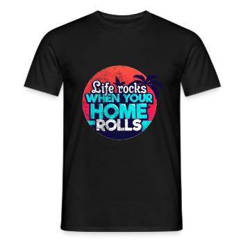 Camping caravane - T-shirt homme - noir - Devant - AI Model Male 178 light (178cm)