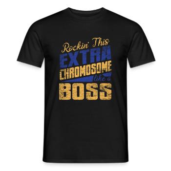 Down Syndrom - Männer T-Shirt - Schwarz - Vorne - AI Model Male 178 light (178cm)