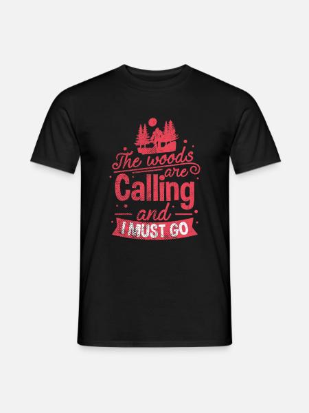 Der Wald ruft - Männer T-Shirt - Schwarz