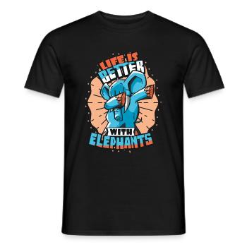 Elefant - Männer T-Shirt - Schwarz - Vorne - AI Model Male 178 light (178cm)