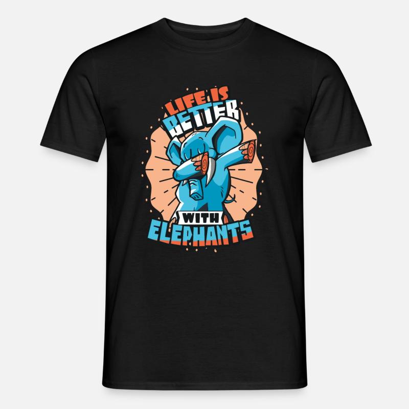 Elefant - Männer T-Shirt - Schwarz