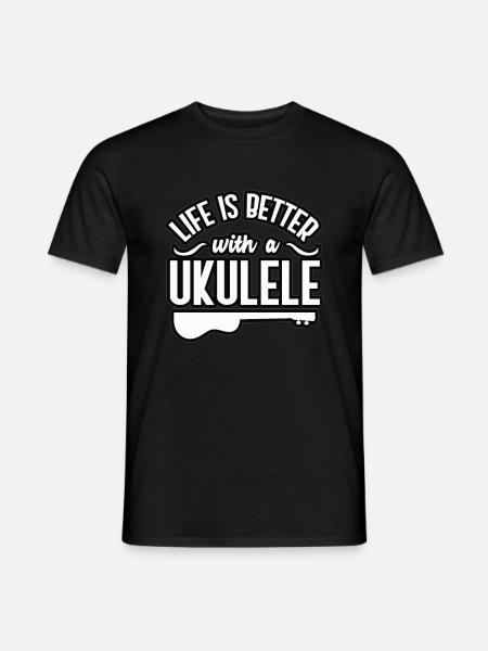 Ukulele - Männer T-Shirt - Schwarz