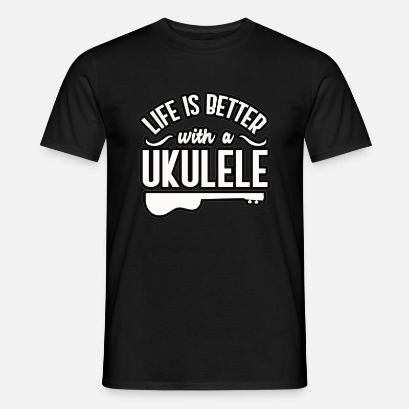 Ukulele - Männer T-Shirt - Schwarz