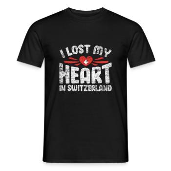 Switzerland - Men's T-Shirt - black - Front - AI Model Male 178 light (178cm)