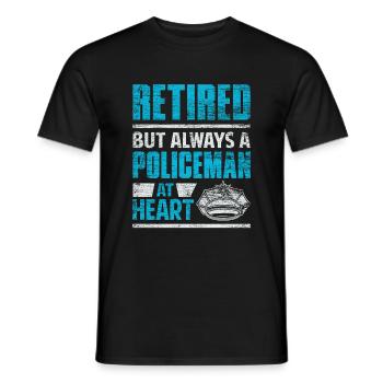 Police pensioner cop retirement - Men's T-Shirt - black - Front - AI Model Male 178 light (178cm)