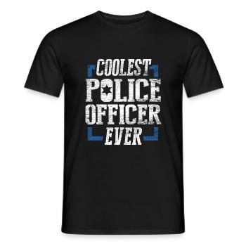 Officier de police - T-shirt homme - noir - Devant - AI Model Male 178 light (178cm)