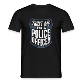 Officier de police - T-shirt homme - noir - Devant - AI Model Male 178 light (178cm)