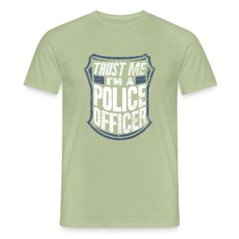 Police officer - Men's T-Shirt - sage - Front - AI Model Male 178 light (178cm)