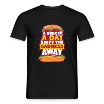 Burger - T-shirt homme - noir - Devant - AI Model Male 178 light (178cm)