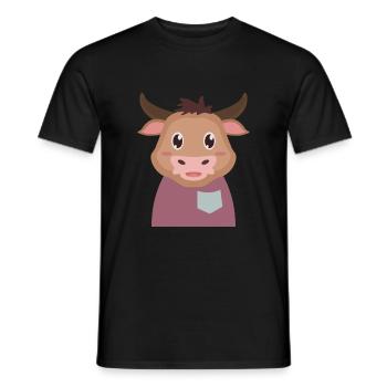 Taureau vache - T-shirt homme - noir - Devant - AI Model Male 178 light (178cm)
