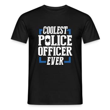 Police officer police - Men's T-Shirt - black - Front - AI Model Male 178 light (178cm)