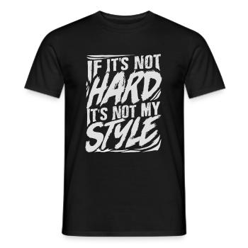 Techno hardstyle - T-shirt uomo - nero - Fronte - AI Model Male 178 light (178cm)