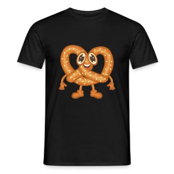 Brezel - Männer T-Shirt - Schwarz - Vorne - AI Model Male 178 light (178cm)