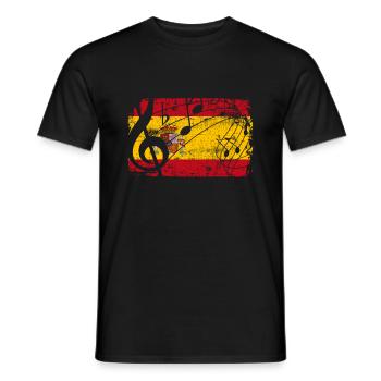 Spanien Flagge Musik - Männer T-Shirt - Schwarz - Vorne - AI Model Male 178 light (178cm)