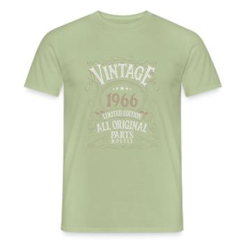 Born in 1966 - Men's T-Shirt - sage - Front - AI Model Male 178 light (178cm)