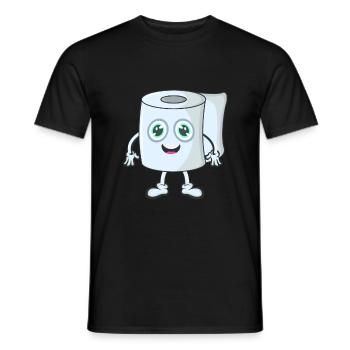 Papier toilette papier - T-shirt homme - noir - Devant - AI Model Male 178 light (178cm)