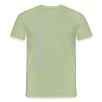 Stock Car Racing chequered flag side design - Men's T-Shirt - sage - Front - AI Model Male 178 light (178cm)