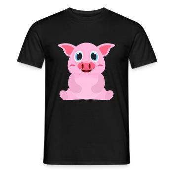 Schwein Comic - Men's T-Shirt - black - Front - AI Model Male 178 light (178cm)