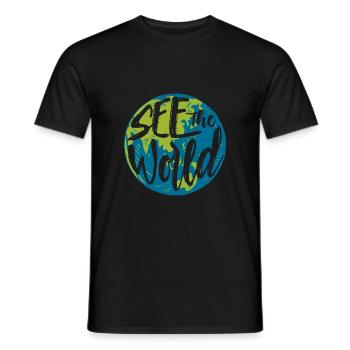 Voyage dans le monde - T-shirt homme - noir - Devant - AI Model Male 178 light (178cm)