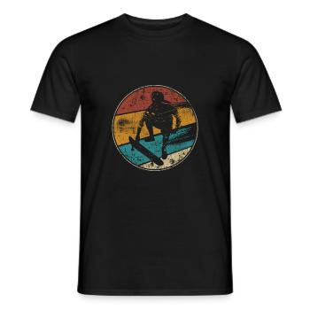 Skateboard patineur vintage - T-shirt homme - noir - Devant - AI Model Male 178 light (178cm)