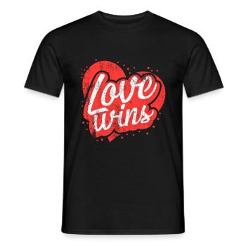 Love wins - Men's T-Shirt - black - Front - AI Model Male 178 light (178cm)