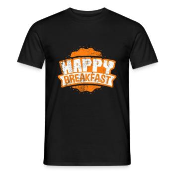 breakfast - Men's T-Shirt - black - Front - AI Model Male 178 light (178cm)