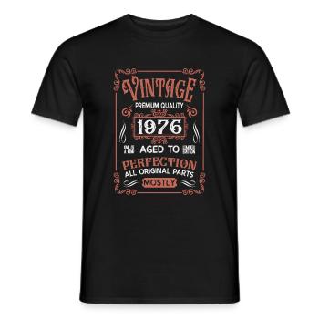 Né en 1976 - T-shirt homme - noir - Devant - AI Model Male 178 light (178cm)