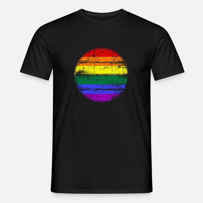 LGBT Regenbogenfahne - Männer T-Shirt - Schwarz