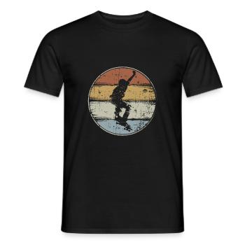 Skateboard skater vintage - Men's T-Shirt - black - Front - AI Model Male 178 light (178cm)