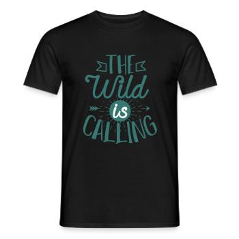 Nature Wild Outdoor Hiking Camping - Men's T-Shirt - black - Front - AI Model Male 178 light (178cm)
