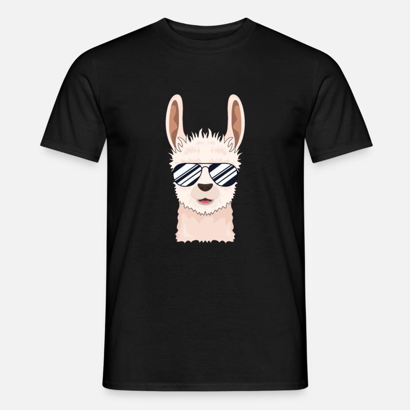 Cool Lama - Männer T-Shirt - Schwarz