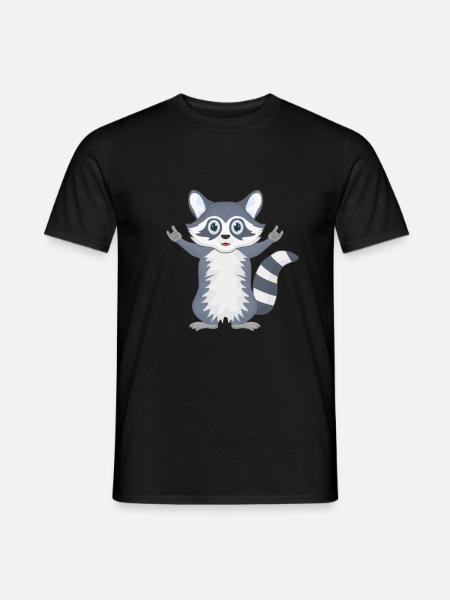 Waschbär Rock Musik - Männer T-Shirt - Schwarz