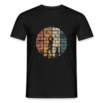Hunter hunting dog vintage - Men's T-Shirt - black - Front - AI Model Male 178 light (178cm)