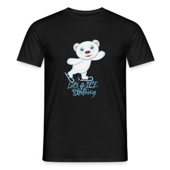 Eislaufen Schlittschuhe Eisbär - Männer T-Shirt - Schwarz - Vorne - AI Model Male 178 light (178cm)