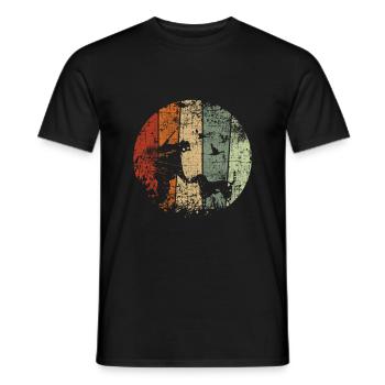 Hunter hunting vintage hunting dog - Men's T-Shirt - black - Front - AI Model Male 178 light (178cm)