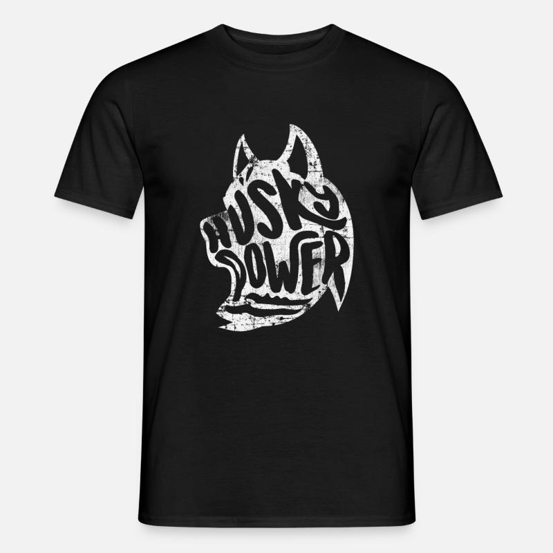 Husky Hund - Männer T-Shirt - Schwarz